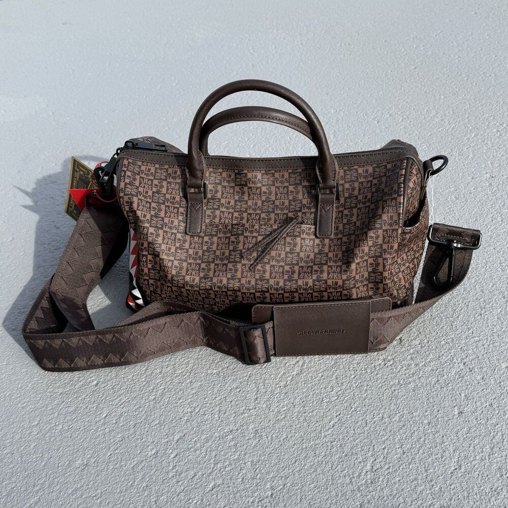 Sprayground Sharks In Paris Small Duffle Bag Brown